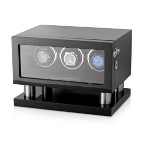 Leader Triple Watch Winder for Automatic Watches (Black Grey)