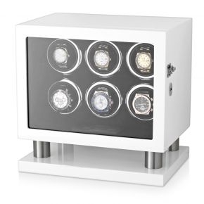 Leader Watch Winder for 6 Watches (White)