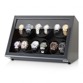 Leader Watch Winder for 12 Watches (Carbon)