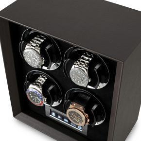 Petite 4 Quad watch winder (Brown Leather)