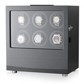 Watch Winder for 6 Watches (Carbon + Black)