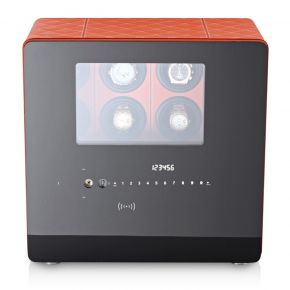 Watch Safe with 6 Winder Rotors and Jewelry Drawers (Orange)
